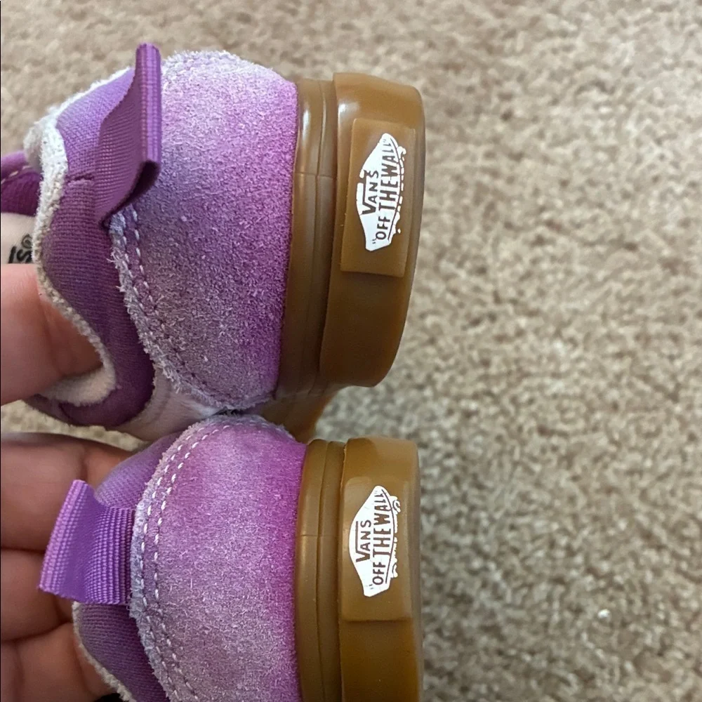 Vans Kids Lavender and White Sneakers